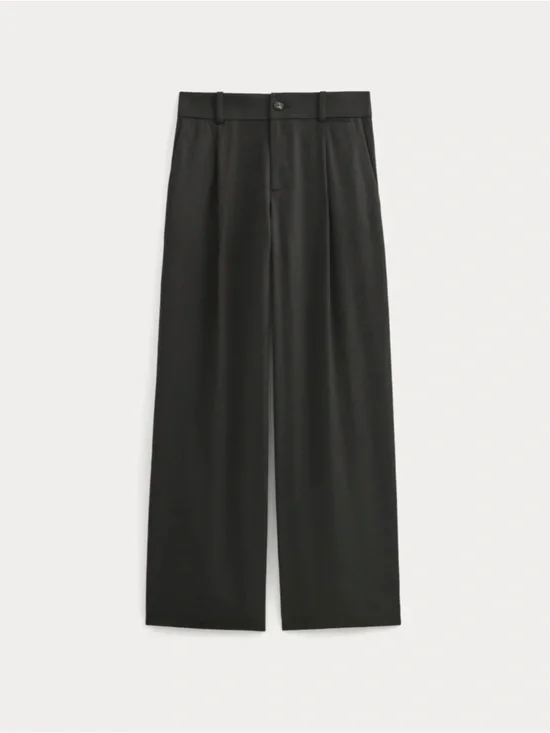 Everlane Wide-Leg Trouser Black Buttersmooth High Rise NWT Size 12 - Picture 2 of 9